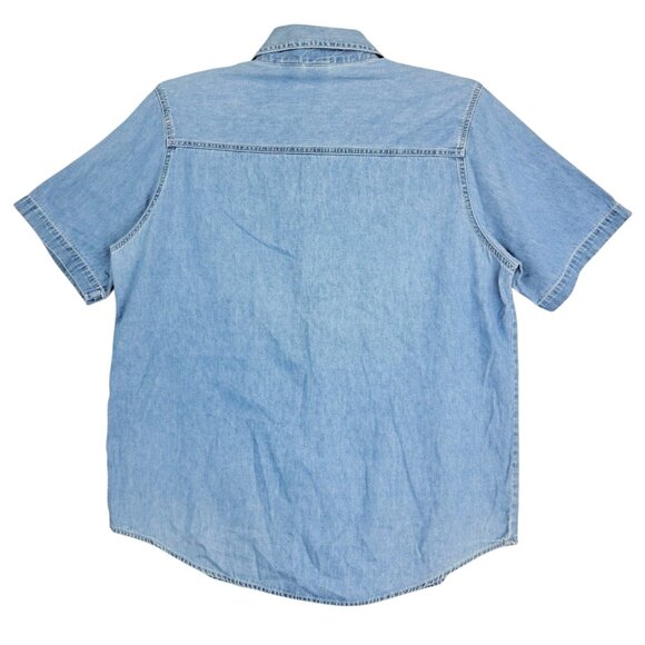 Looney Tunes Women Embroidery Tweety Bird Button Short Sleeve Blue Shirt 14W/16W - Picture 2 of 9